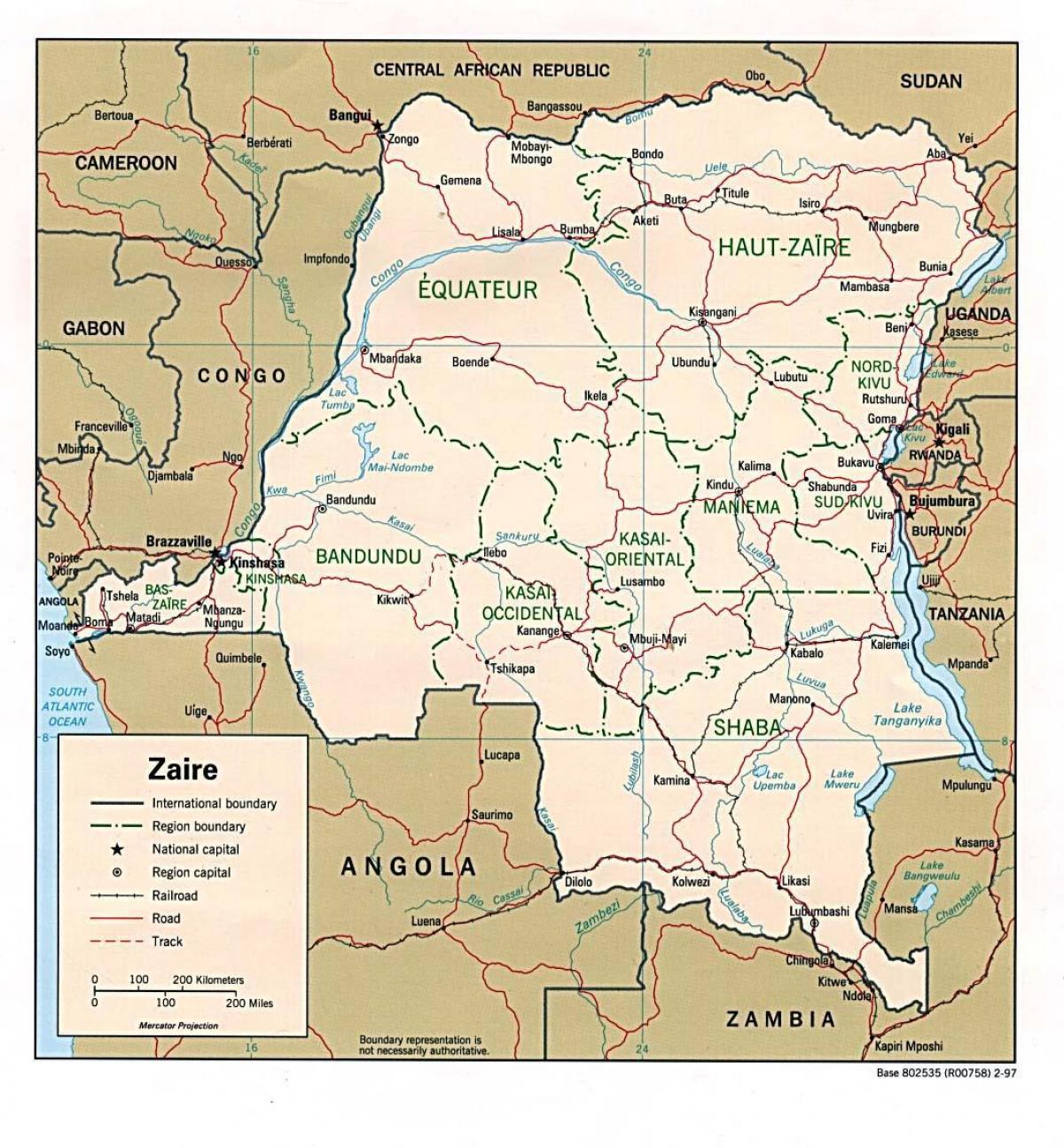 زئیر نقشه آفریقا